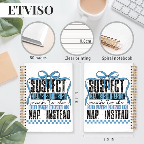 Retro Coquette Blue Bow Notebook, Trendy Preppy Checkered Journal, Preppy Aesthetic Notebooks for Women, Suspect Claims She Has So Much to Do Hardcover Spiral Notebooks 5.5x8.3 Inch - color: 05-Bible(01-blue)