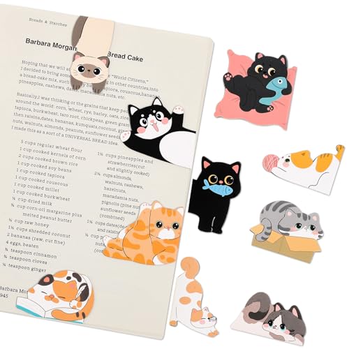 10Pcs Magnetic Bookmarks, Cute Cat Bookmarks - color: Cat