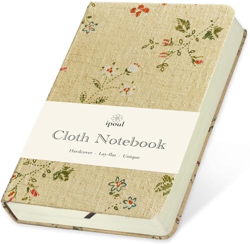 Pocket Notebook, Floral Linen Journal, Similar Embroidered, Notebooks 4x6, Lay Flat Sketchbook, A6 Notebook, Hardcover, Lined & Unlined Notebook, Apricot - color: A6-Floral Apricot