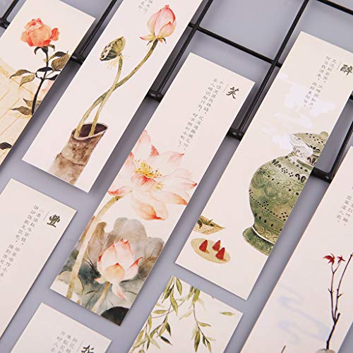 30 Pieces for Creative Chinese Paper Bookmarks Painting Cards Retro Beautiful