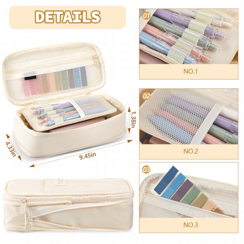 Jutom 39 Pcs Aesthetic Book Annotation Kit,Cream,Cute Style - color: Cream, style: Cute Style