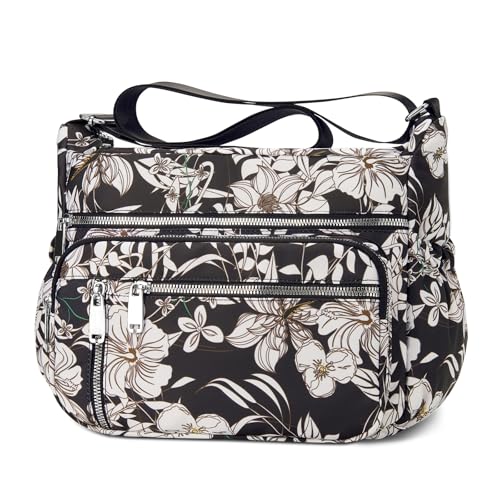 NPBAG Crossbody Bag for Women, Shoulder Purse Handbag Messenger Bag, Trendy Pocketbooks, Waterproof and Multi-Pockets - color: Morning Glory