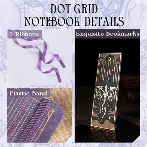 TIEFOSSI A5 Dotted Journal for Women & Men, 160 GSM Thick Paper - color: Purple, size: Dotted
