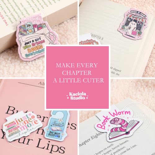 KACIOLA 12PCS Glittery Magnetic Bookmarks for Women, Cute Book Marks - color: Bookworm