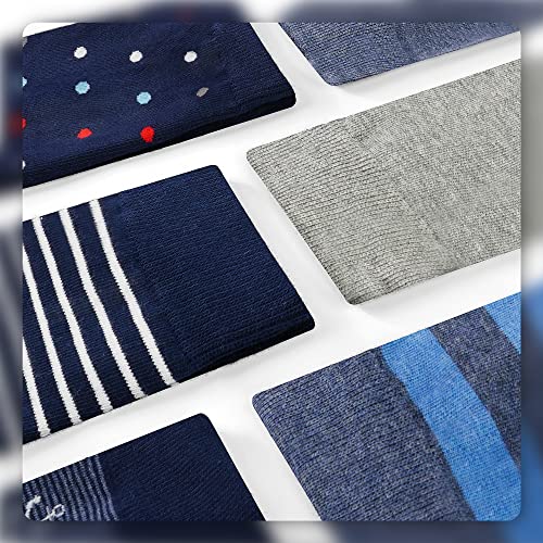 Men's Dress Socks,Cotton Crew Socks,6 Pairs,Breathable and sweat-absorbing for Shoe Size 9-13 - color: 6 Pairs Geometric