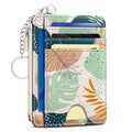 Kelvoris Credit Card Holder Small Wallet Women, Slim RFID, Abstract Leaves - color: Leaf