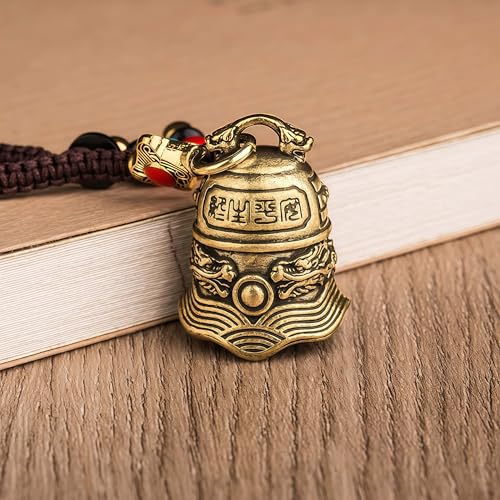 Traditional Feng Shui Good Chinese Lucky Charm Brass Keychain - style: Dong Huang Bell