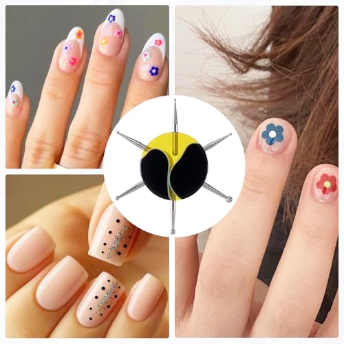 Nail Dotting Tool, 6-in-1 Metal Dotting Tool Nail Art, Colorful - color: colorful, 1 pcs