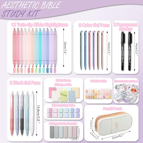 XKDOUS 58 Bible Study Supplies Journaling Kit, Bible Highlighters, Khaki - color: Khaki