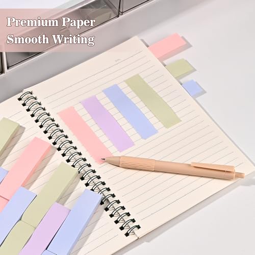 BAYTORY 6 Pads Pastel Index Tabs, 4 Colors Small Sticky Notes (3x0.7 in) - size: 3x0.7 Inch