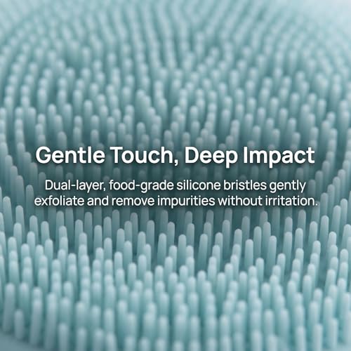 Mushroom Silicone Facial Cleansing Brush, Double-Sided Manual Face Scrubber for Deep Cleansing,Light Gray - color: Light Gray