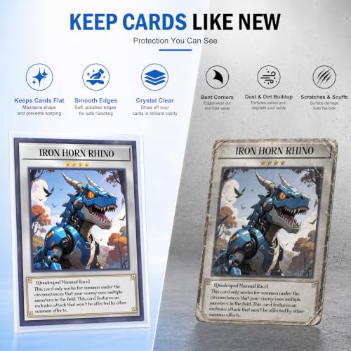 100 Counts Clear Penny Card Sleeves for Trading Cards, Plastic Soft Card Sleeves Card Protectors Fit for MTG Baseball Card, Sports Cards, Game Card Standard Cards - size: 100 PCS