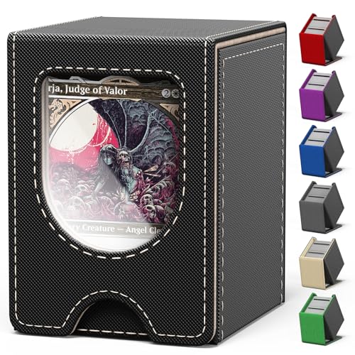 Card Deck Box for MTG Commander, fits 100+ Double-Sleeved Cards - color: A-Black&Gold