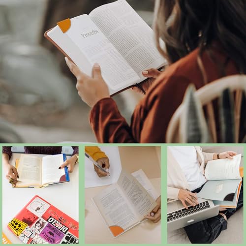 6 Pcs Fan-Shaped Page Book Marks - Leather Corner Bookmark for Women, Kids, Reading Lovers - color: Fan-shaped