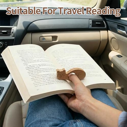 2 Pack Capybara Thumb Book Page Holder, Natural Wooden Thumb Page Holders, Lightweight Book Opener & Page Spreader, Ideal Reading Accessories Gift for Book Lovers & Readers(2.2cm/0.86")