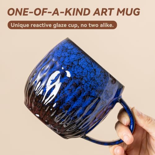 Deep Cobalt Ceramic Mug, 21oz Reactive Glaze Coffee Mug, Office Gift - color: 21OZ -A- Deep Cobalt · FOCUS