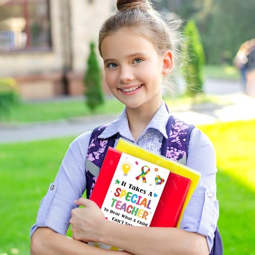 Xqumoi Autism Teacher Sticky Notes Set - 550 Sheets Autism Self-Stick Note Pads Special Education Divider Tabs Bundle Writing Memo Pad Back to Classroom Rewards School Supplies - color: 1pack-autism Teacher