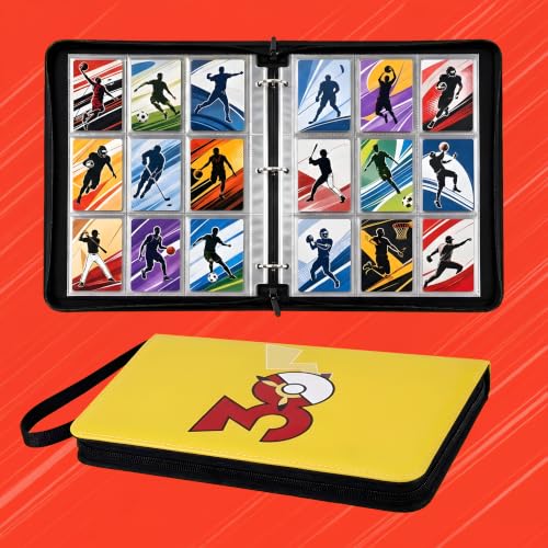 Card Binder, 9 Pocket 990 Card for Collectible Trading Card Albums - color: 990-YELLOW-1