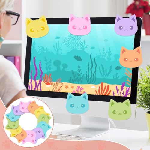 Yinder 24 Pads Cat Sticky Notes Cute Kawaii Cartoon Memo for School - color: Multicolor, size: Novelty Cat