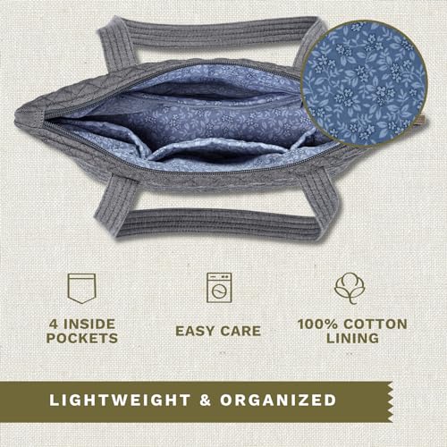 Bella Taylor Small Tote, Quilted Shoulder Bag for Women - color: Dark Denim