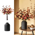 BLOSMON Faux Flowers Table Centerpiece for Dining Room, Fall Flower in Vase - color: Burnt Orange
