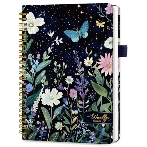 Taja Undated Weekly Planner, To Do List Notebook with Habit Tracker, A5 - color: o.Celestial Garden