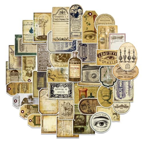 Prstincol 120 Pcs Vintage Apothecary Potion Label Stickers - style: Apothecary Potion Label Stickers 120 Pcs