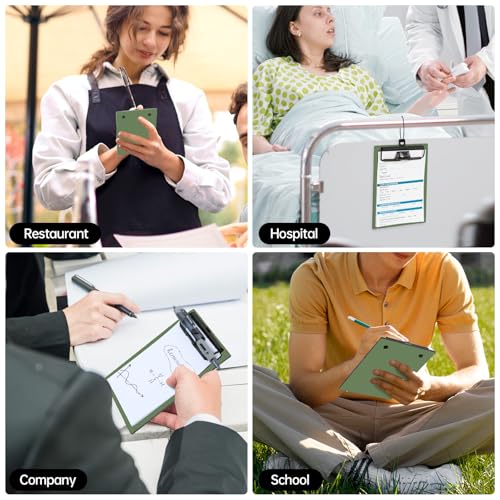 FRETONBA Mini Clipboard 4x6 Inch with Pen Holder, 2 Pack, Green - style: 2Pack-Green
