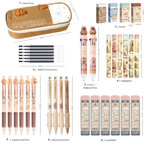 Capybara Stationery Set,Cute Capybara School Supplies Gifts