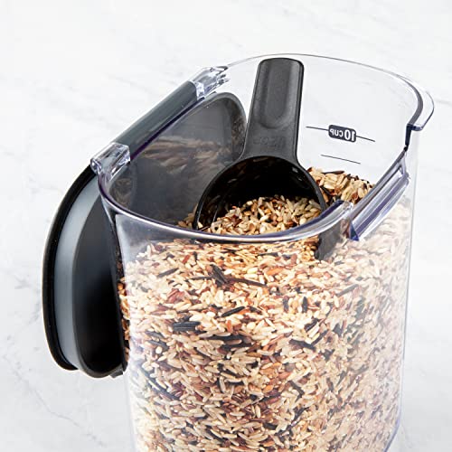 Progressive International ProKeeper+ Clear Plastic Airtight Food Baker's Kitchen Storage Organization Container Canister Set with Magnetic Accessories, 2- Piece Set (Grain 2.5-Quart)