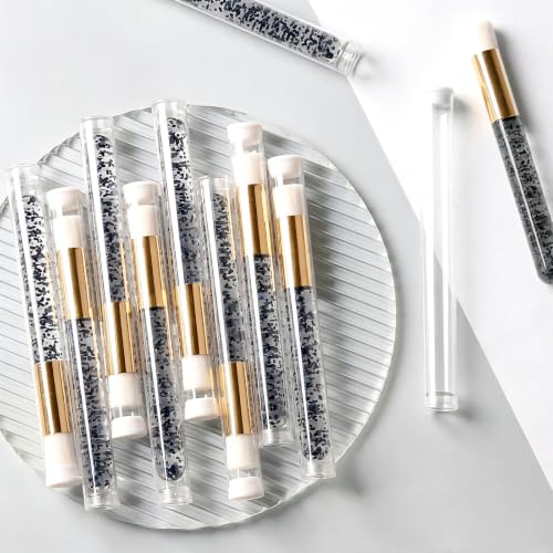 TUZAZO Black Lash Shampoo Brushes with Travel Tubes, 40 Pieces Set - style: 20 Brushes + 20 Tubes, Black