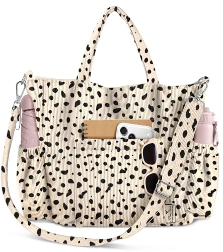 Miss Adola Corduroy Crossbody Tote Bag for Women - color: Dalmation Print