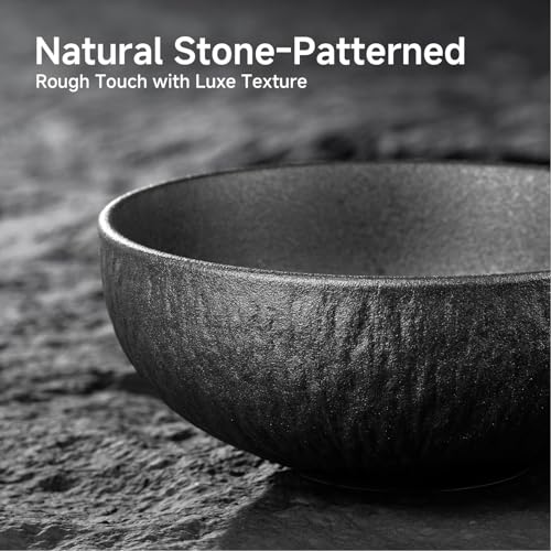 KINGSTONE Bowl Set of 6, 20.4 oz Matte Marble Pattern Stoneware Soup Bowls - size: 6 Pieces