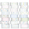 Gueevin 24 Rolls Floral Washi Tapes Set Scrapbook Supplies, Flower and Bows - style: Flower and Bows