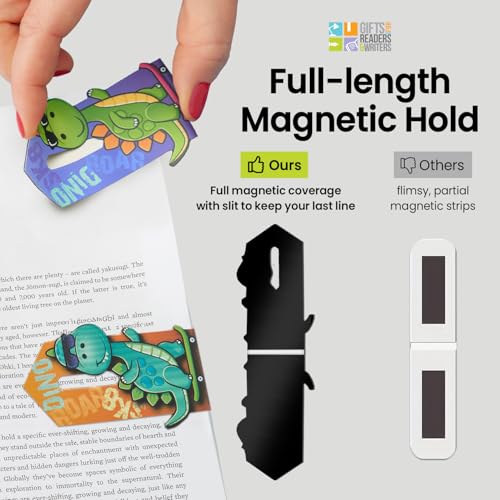 Thinking Gifts Magnetic Linemarker Bookmark for Easy Tracking - Dinosaur - color: Dino