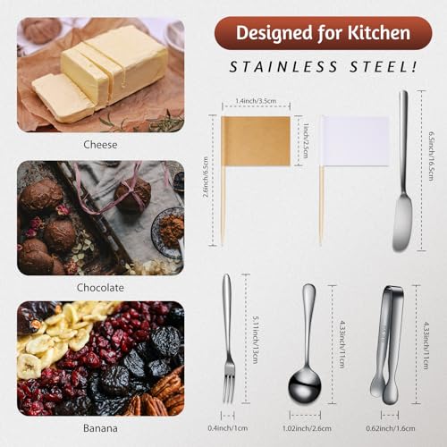 Patelai 14 Pcs Charcuterie Utensils, Cheese Butter Knives Forks, Black - color: Black