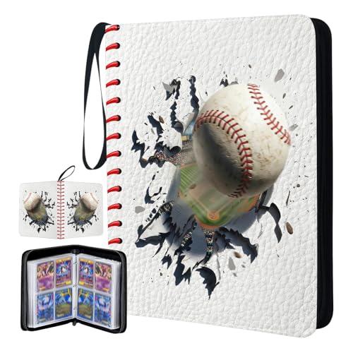 Baseball Card Binder 4 Pocket - Baseball Kids Trading Card Binder, Sport Trading Game 400 Pockets Cards Album, Collectible Cards Holder Gifts, Collection Binders Gifts for Kids - color: S.Baseball, size: 400 Pockets