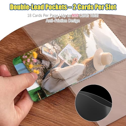 ABLY 900 Pocket Single Sided Card Sleeves, 9-Pocket, for 3 Ring Binder - size: Single-Sided