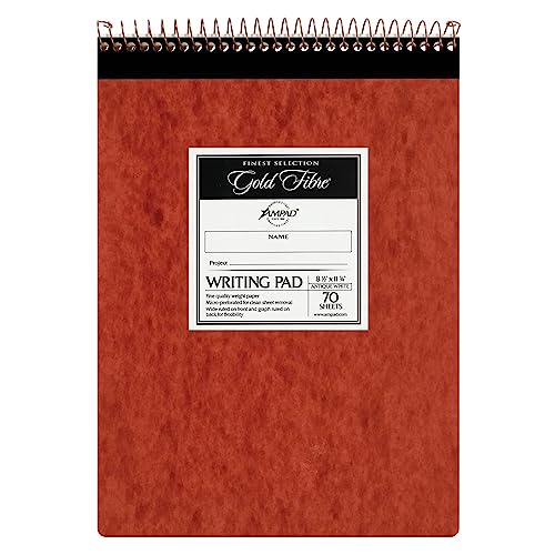 Ampad Gold Fibre Retro Pad, Wide Rule, 8-1/2 x 11-3/4, White, 70-Sheets/Pad (20-008R) - size: 70 Sheets
