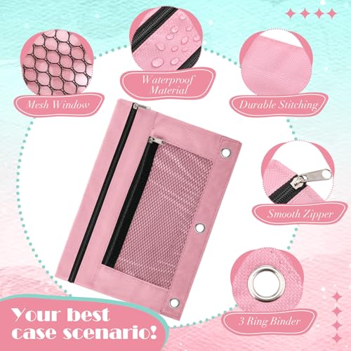 Zhehao 100 Pcs Classroom Binder Pencil Pouches, Macaron, 2 Zipper - color: Macaron, style: 2 Zipper