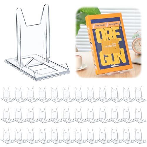 12 Pack Acrylic Book Stand for Display Adjustable, 5.91in H - size: 5.91 x 6.1 x 3.15 Inch