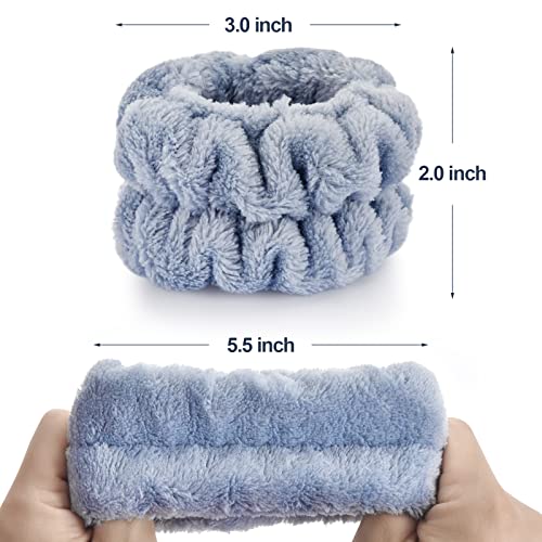 Dorbetar 2 Pcs Wrist Bands for Washing Face, Microfiber Wrist Towels for Washing Face, Spa Wristbands for Washing Face, Face Wash Wristbands, Arm Bands for Washing Face for Woman and Children - color: A-Cyan, size: 2 Count (Pack of 1)