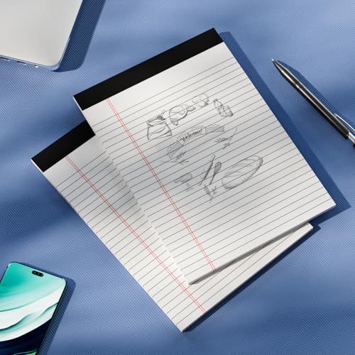 6 Pack Legal Pads 8.5 x 11 Writing Paper Tablets 8-1/2 x 11 White Note Pads - color: White 6
