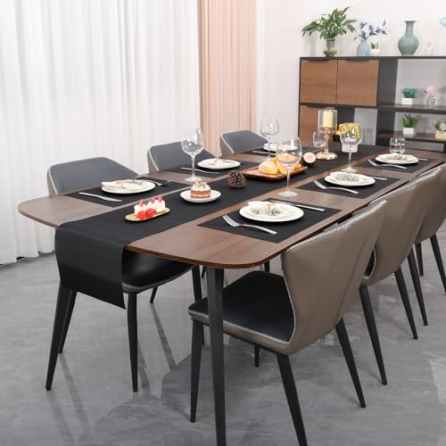 Myir JUN Placemats Set of 10 Kitchen and Dining Table Placemats - color: Black, size: Set of 10