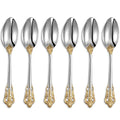 KEAWELL Luxurious 6-Piece 5.1-Inch Espresso Spoon Set (Gold Accent) - color: Gold Accent