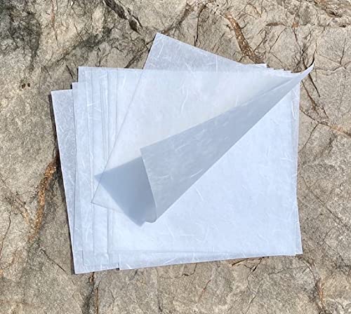 Natural Fiber Mulberry Paper Sheets 6 x 6 Inches, 50 PCS Handmade Craft Paper for Origami, Scrapbooking, Card Making, DIY Decoration, Mixed Media Art (White Color, 6x6 Inch) - color: White Color, size: 6 x 6 inches