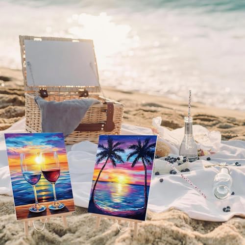 Sherr 24 Pcs Pre Drawn Canvas for Adult, Scenery, 8 x 10 Inch - size: 8 x 10 Inch, style: Scenery