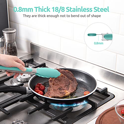 U-Taste Kitchen Tong for Cooking, 600ºF Heat-Resistant Silicon, 9"/Aqua Sky - color: Aqua Sky, size: 9 inch