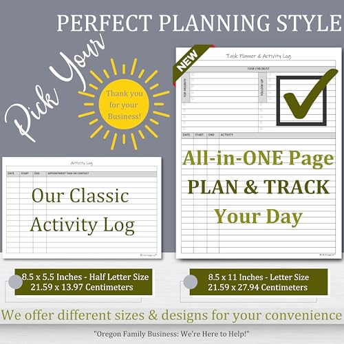 Task Planner & Activity Log Notepad for Work, Daily To Do List with Checklist, Time Tracking & Notes, 60 Pages, 8.5 x 11 Letter, Portrait – Life Charge