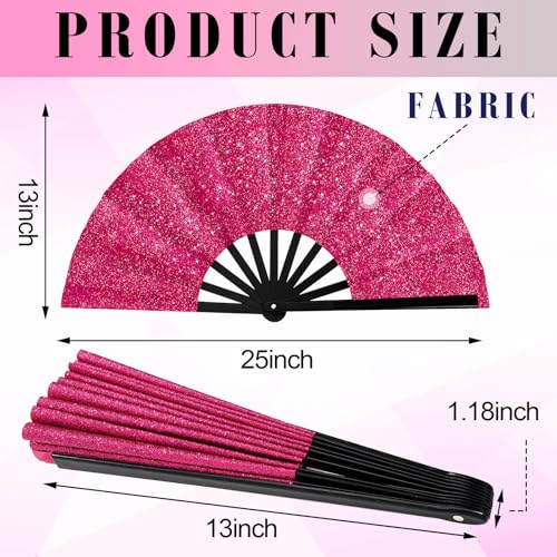 Maitys 2 Pack Foldable Fans for Rave Dancing,Bright Color,Flash Pattern - color: Bright Color, style: Flash Pattern